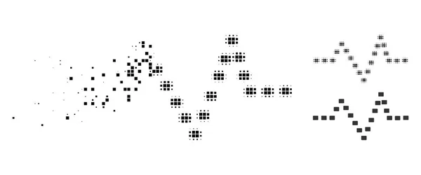 Icona a impulsi punteggiati mezzitoni a punto distrutto — Vettoriale Stock