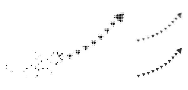 Icono de tendencia de crecimiento punteado de medio tono de píxel de polvo — Vector de stock