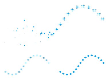 Pixelated yarı ton eriterek noktalı işlevi satırı simgesi