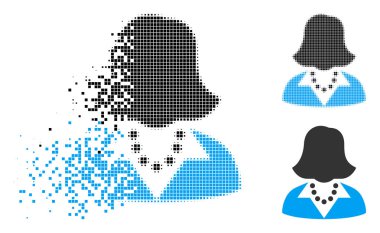 Rendelenmiş piksel yarı ton Bayan simgesi