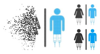 Piksel noktalı resim hareketli devre dışı Wc kişi simgesi