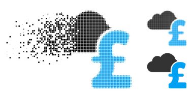 Parçalanmış nokta yarı ton bulut Lirası simge bankacılık