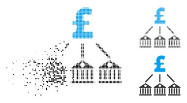 Parçalanmış piksel yarı ton banka Lirası simge giderleri