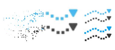 Eğilim çizgileri simgesi noktalı kırık piksel noktalı resim