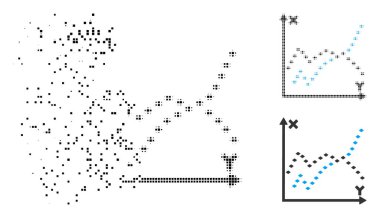 Çözünmüş Pixelated noktalı resim işlevleri Arsa simgesi noktalı