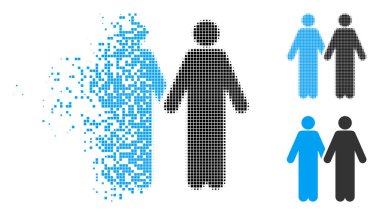 Tahribe noktalı yarım ton eşcinsel çift simgesi