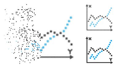 Parçalanmış piksel noktalı resim işlevleri Arsa simgesi