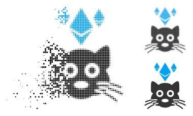 Hasarlı piksel noktalı resim Ethereum kripto Kitty simge