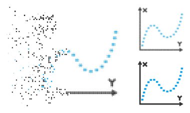 Hasarlı Pixelated noktalı resim işlevi grafik simgesi noktalı