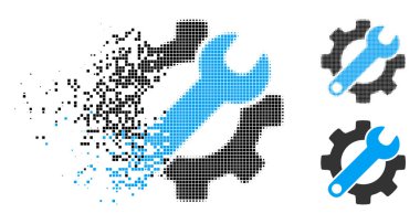 Parçalanmış nokta yarı ton Dişli ve anahtar seçenekleri simgesi