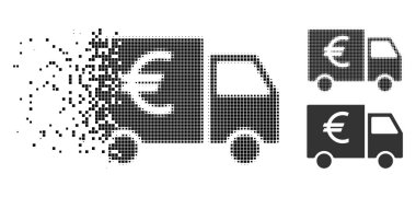 Kaybolan nokta yarı ton Euro araba simgesi