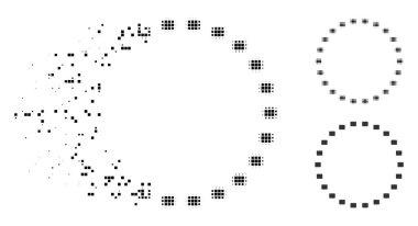 Parçalanmış nokta noktalı resim daire simgesi noktalı