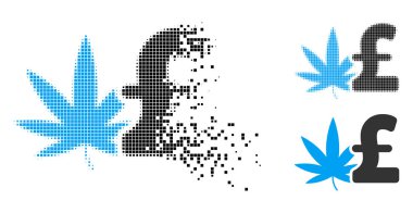 Harcanmış piksel yarı ton esrar Lirası iş simgesi