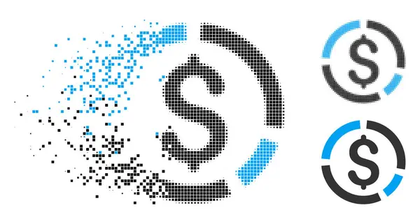 Staubpixel halbfeines Finanzdiagramm-Symbol — Stockvektor