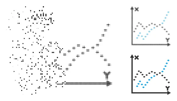 Aufgelöste pixelig gepunktete Funktionen Plot-Symbol — Stockvektor