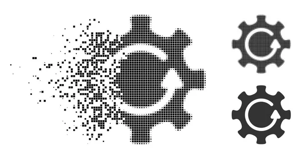 Иконка направления вращения пиксельных полупроводников — стоковый вектор