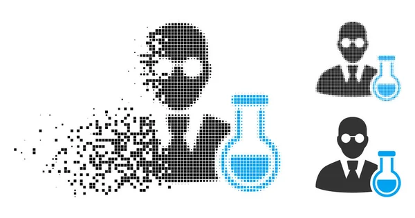 Komponenta piksela rastra chemik ikona — Wektor stockowy