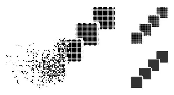 崩解像素化半色调区块链图标 — 图库矢量图片