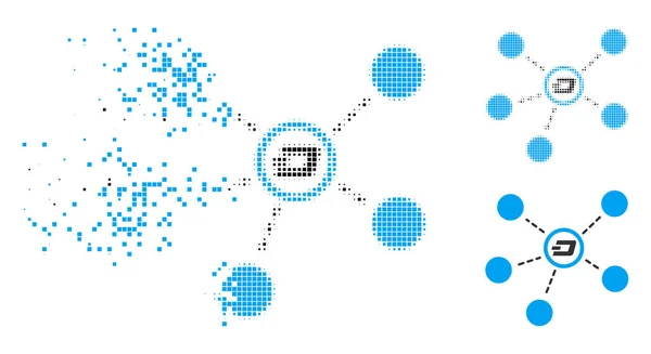 Dispersa punteado medio tono del tablero de conexiones icono — Vector de stock