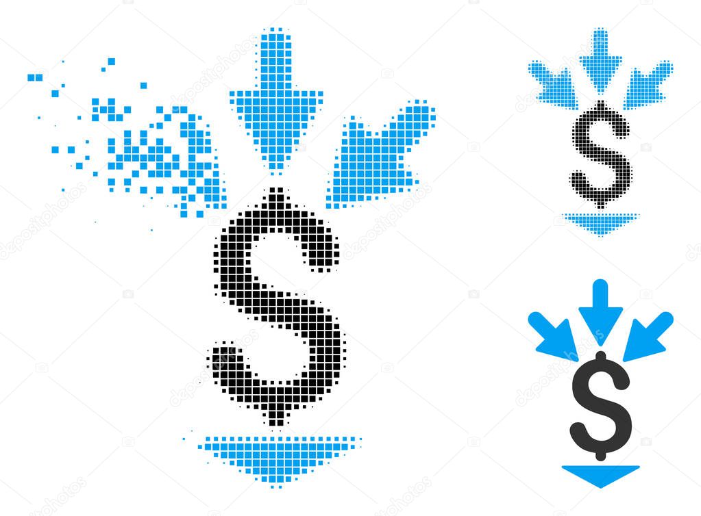 Decomposed Dotted Halftone Integrate Payment Icon