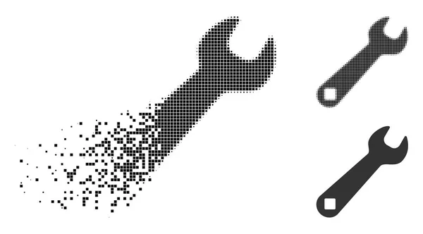 Icono de llave de medio tono pixelada disuelta — Archivo Imágenes Vectoriales