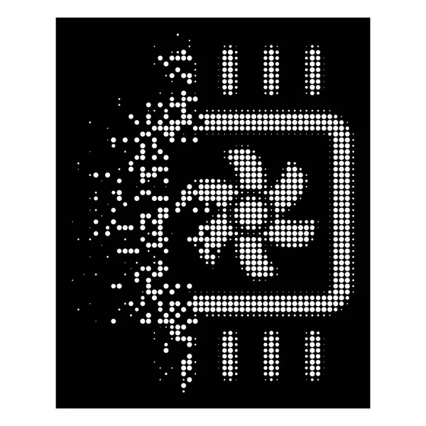 Bright Dust Dot Halftone Chip Cooling Icon — Stock Vector