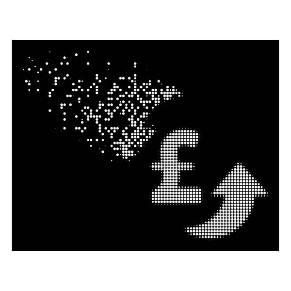 Bright Shredded Pixel Halftone Update Pound Cost Icon — Stock Vector