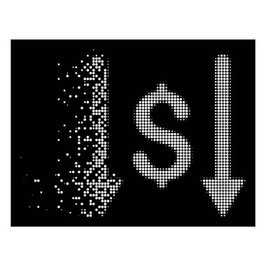 Parlak hareket piksel noktalı resim almak para simgesi