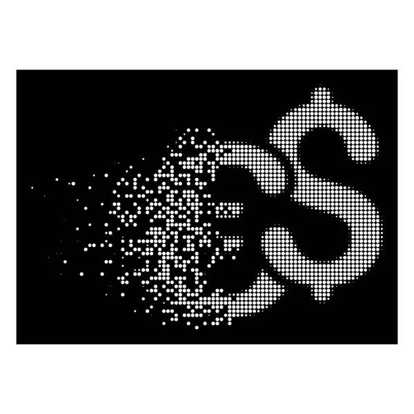 Bright Shredded Dotted Halftone Euro And Dollar Currency Icon - Stok Vektor