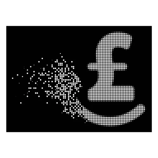 Heller beschädigter Punkt halftone Pfund-Symbol zurückzahlen — Stockvektor