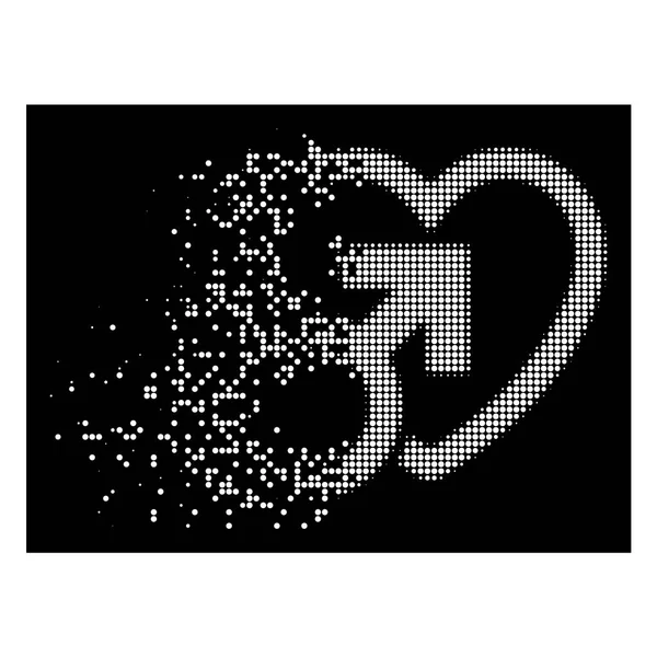 Bright beschadigd Dot Halftone mannelijke liefde pictogram — Stockvector