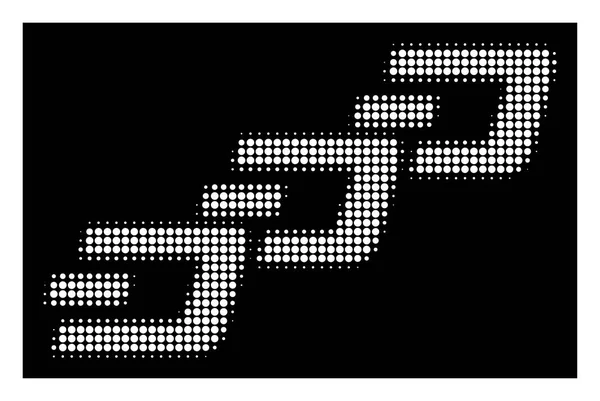 Icône de chaîne de tableau de bord demi-ton blanc — Image vectorielle