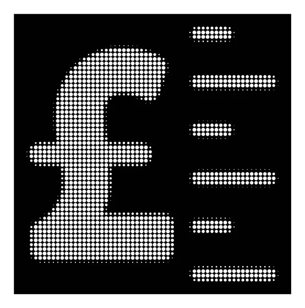 Fehér félárnyék font értékű ikon — Stock Vector