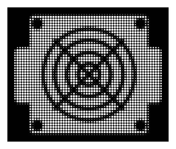 Witte Halftone Asic apparaatpictogram mijnbouw — Stockvector