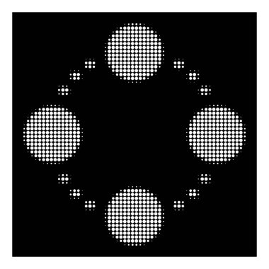 Beyaz noktalı resim Dairesel ilişkiler simgesi