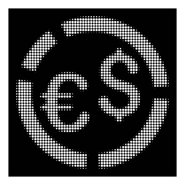 Witte Halftone valuta Diagram pictogram — Stockvector