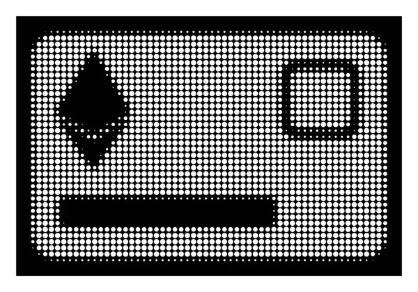 Icona con carta di credito Ethereum mezzitoni bianca — Vettoriale Stock