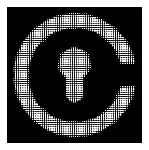 Witte Halftone Keyhole pictogram — Stockvector