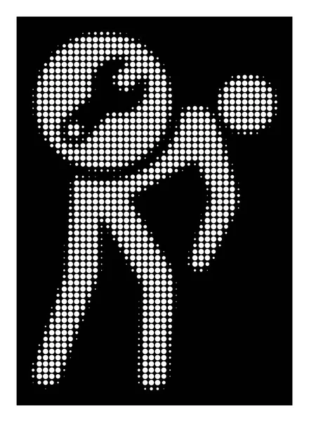 Pictogram van het witte Halftone-Courier Service — Stockvector