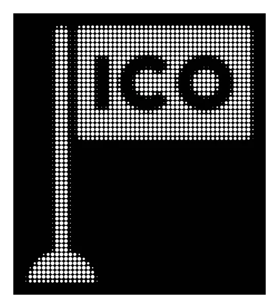 Ícone branco da bandeira do retângulo de Halftone ICO —  Vetores de Stock