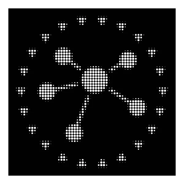 Bílé polotónování tečkovanou ikonu diagramu odkazy — Stockový vektor