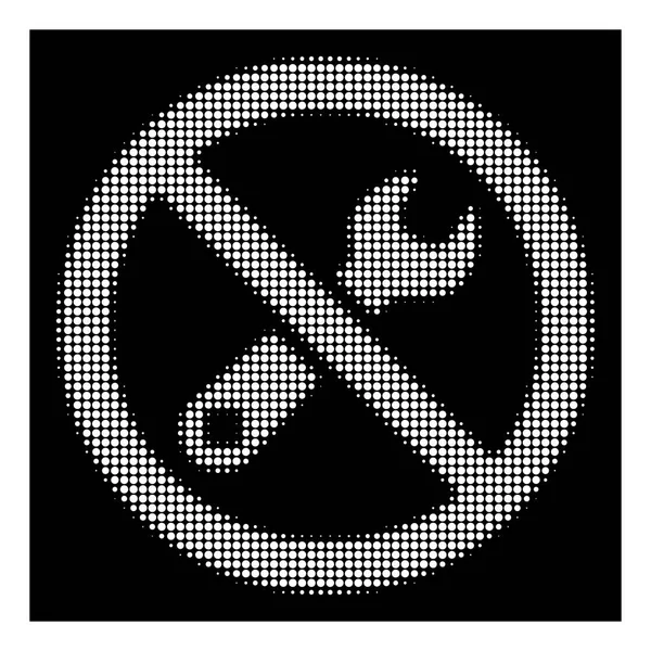 Blanco Medio tono Prohibido Icono de Reparación — Archivo Imágenes Vectoriales