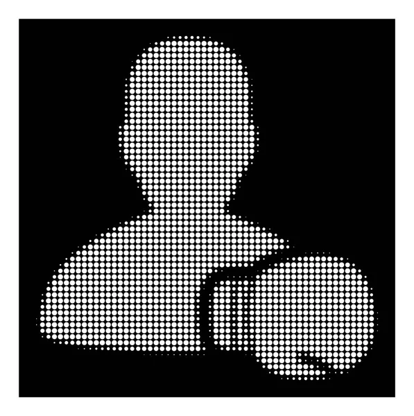 白色半色调拳击运动员图标 — 图库矢量图片
