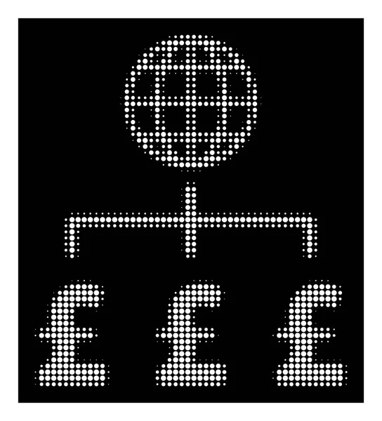 白色半色调全球英镑付款图标 — 图库矢量图片