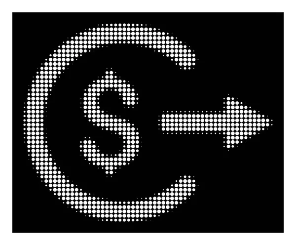 Witte Halftone uitbetalen-pictogram — Stockvector