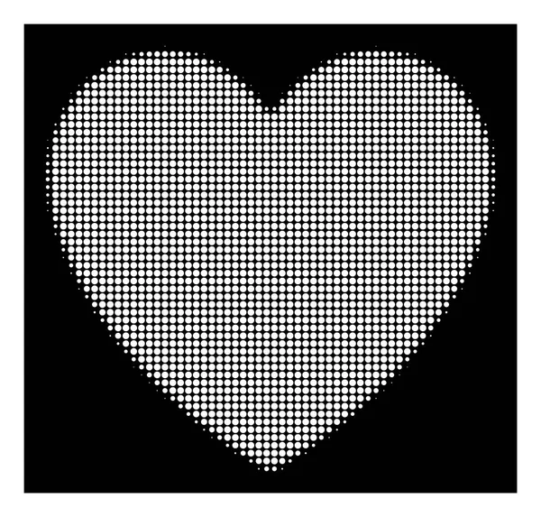 White Halftone Love Heart Icon — Stock Vector