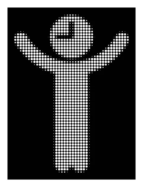 Witte Halftone tijdpictogram Boss — Stockvector