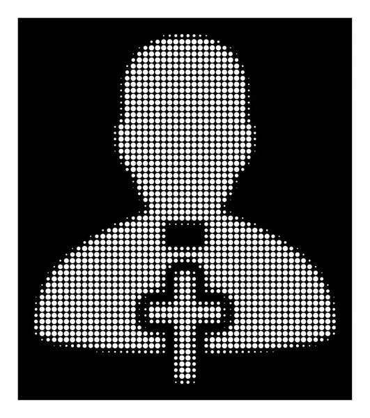 白色半色调天主教神父图标 — 图库矢量图片