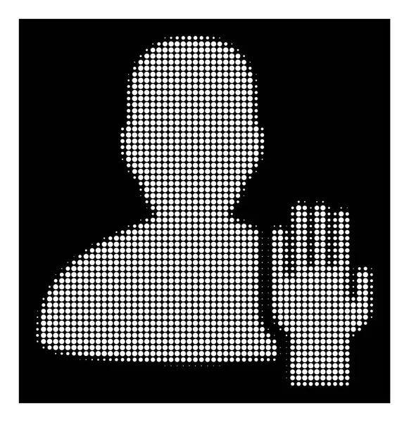 Witte Halftone keurvorst pictogram — Stockvector