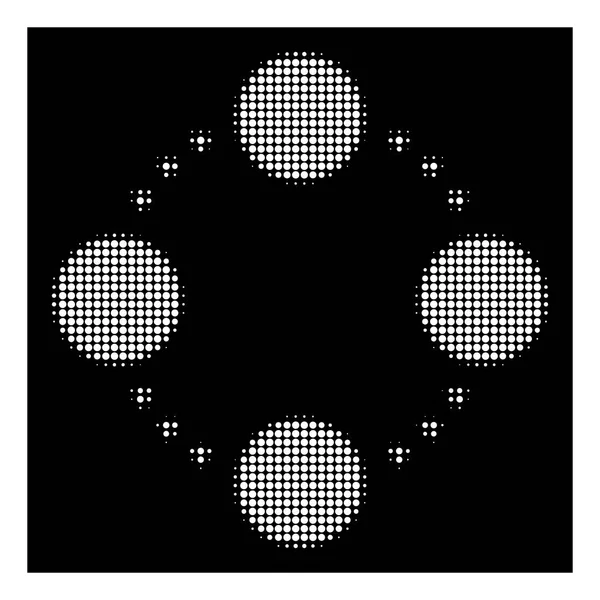 Weißes halbtonkreisiges Beziehungssymbol — Stockvektor